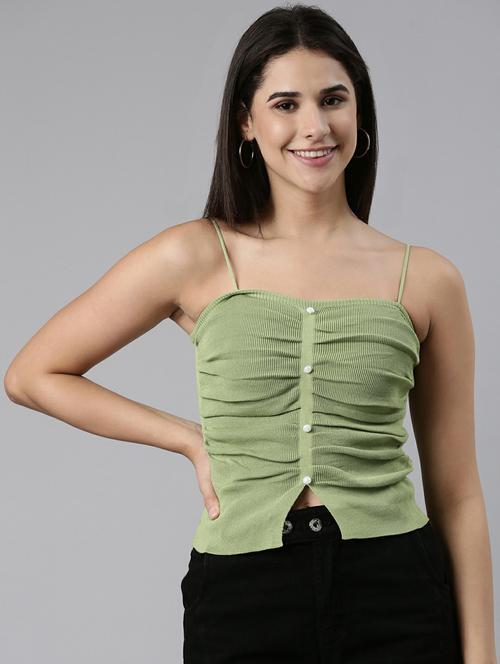 women's crop shoulder strap top - 19948503 - Very Small Image - 1