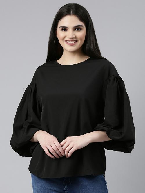 black polyester regular top - 19948572 - Very Small Image - 1