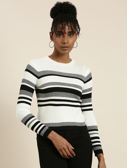 women's straight round neck top - 19948678 - Very Small Image - 1