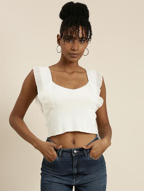 white acrylic crop top - 19948679 - Very Small Image - 1