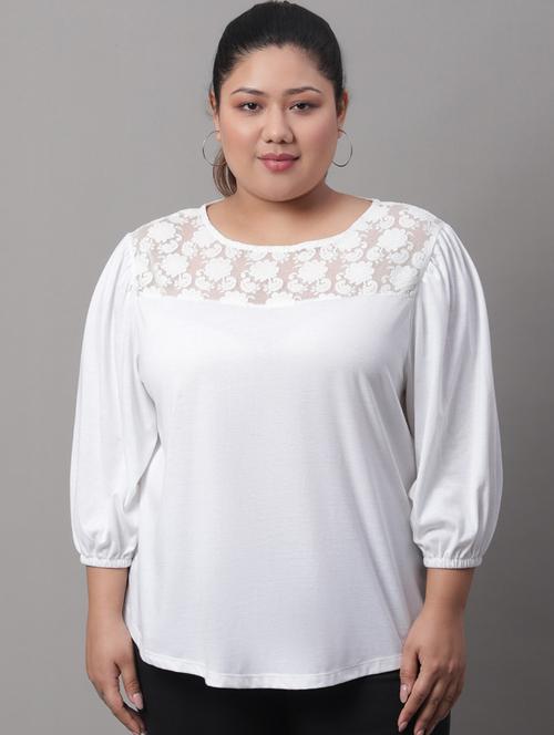 women's straight round neck top - 19950599 - Very Small Image - 1