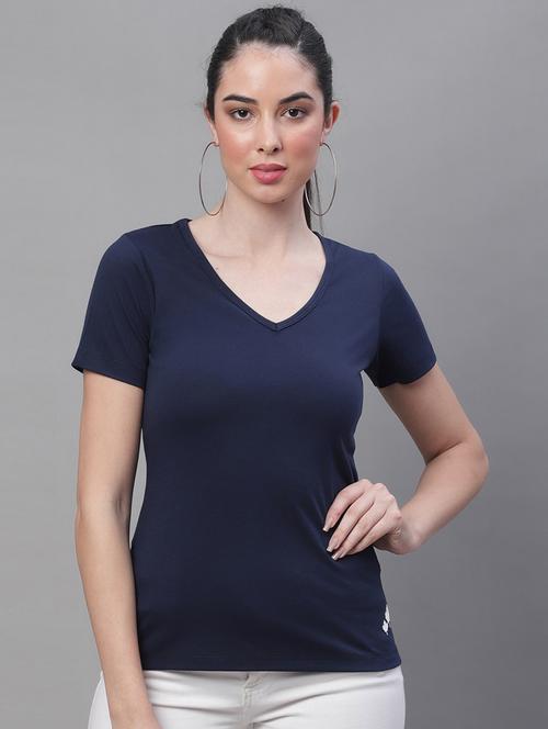 women's plain v neck t-shirt - 19950847 - Very Small Image - 1