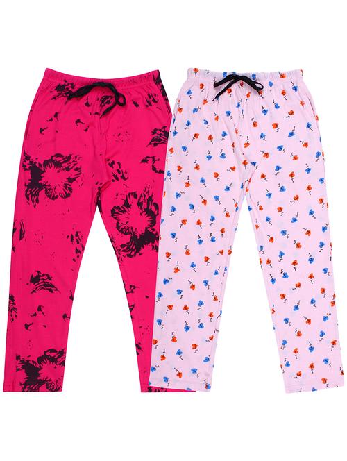 girls printed nightwear pyjama set combo - 19953801 - Very Small Image - 1