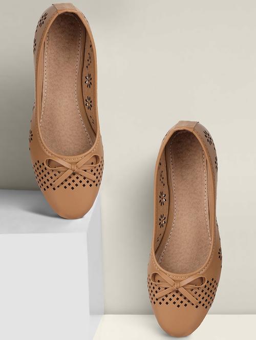 tan synthetic slip on ballerina - 19954605 - Very Small Image - 1