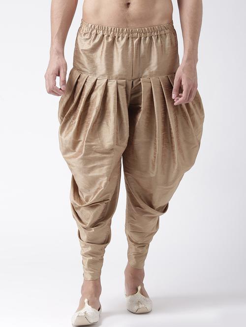 brown solid dupion dhoti  - 19955037 - Very Small Image - 1