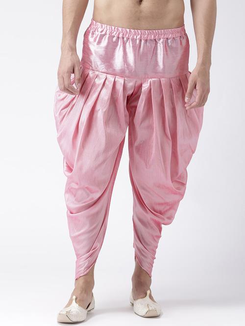 pink solid dupion dhoti  - 19955042 - Very Small Image - 1