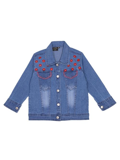 girls shirt collar self design regular jacket - 19955328 - Very Small Image - 1
