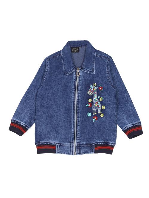 girls shirt collar solid regular jacket - 19955329 - Very Small Image - 1