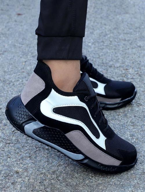 black solid lace up sneaker - 19956197 - Very Small Image - 1