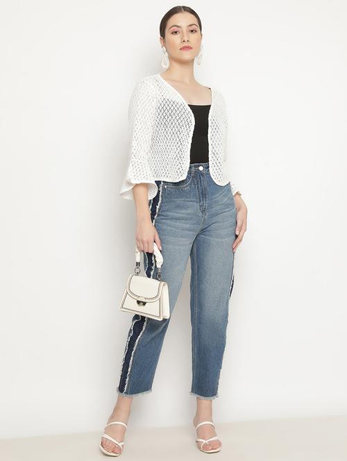 white lace bell sleeves crop shrug - 19956229 - Very Small Image - 1