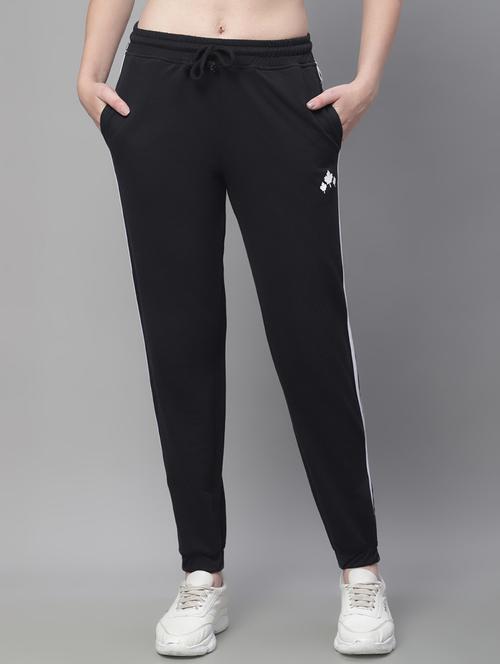 black cotton blend track pants - 19956651 - Very Small Image - 1
