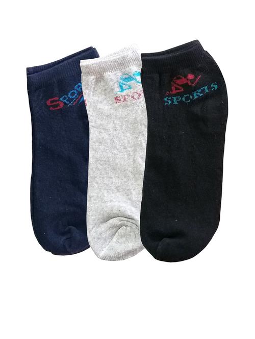 dikhawa men's ankle length sports socks, pack of 3 (multi-coloured) - 19957309 - Very Small Image - 1