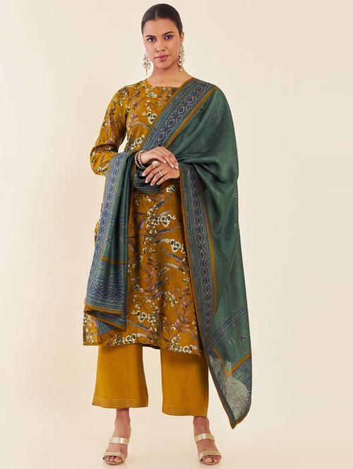 floral printed kurta palazzo set with dupatta - 19957359 - Very Small Image - 1