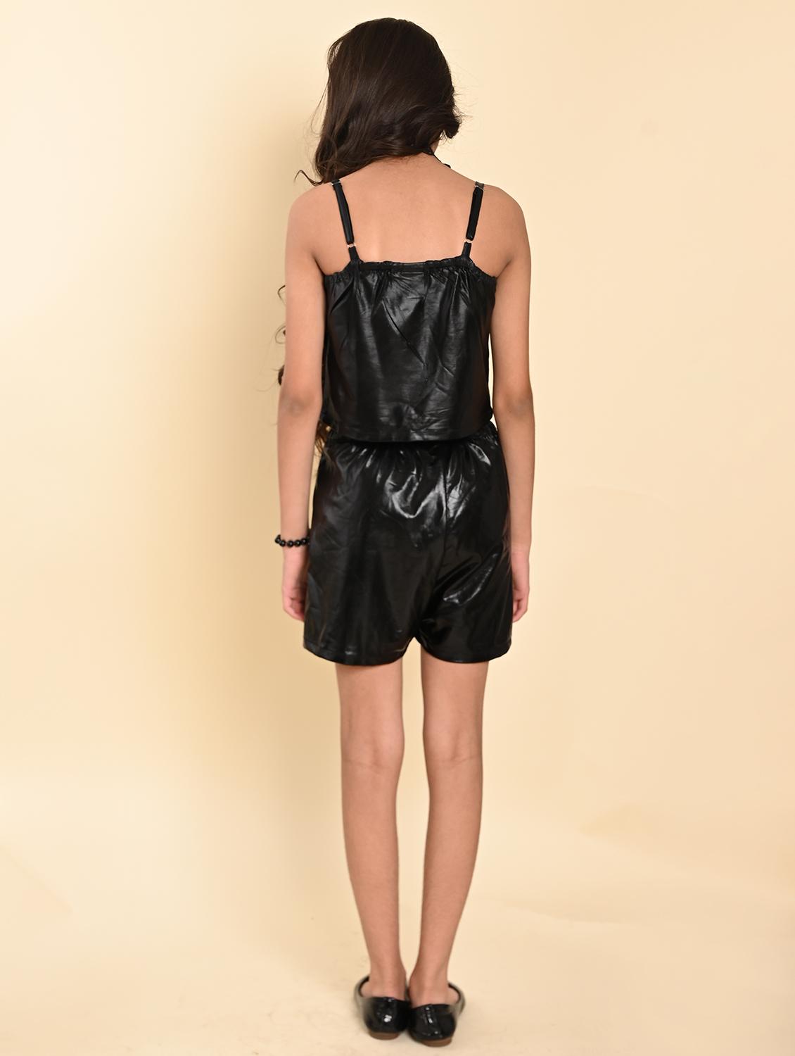 black printed sleeveless shorts set - 19957762 - Standard Image - 3