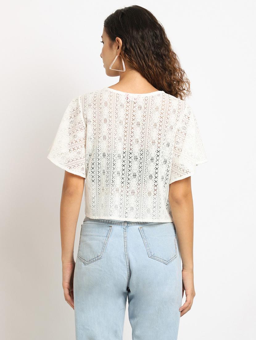 white self design short shrug - 19960080 - Zoom Image - 3