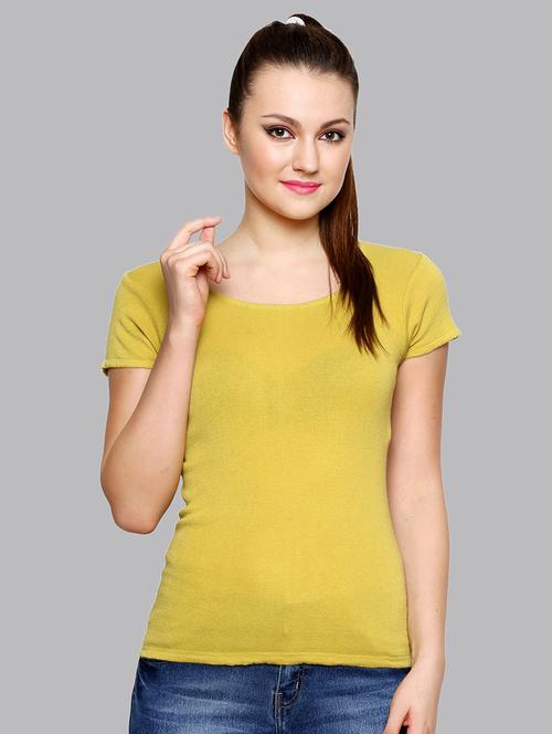 women's straight round neck top - 19960559 - Very Small Image - 1