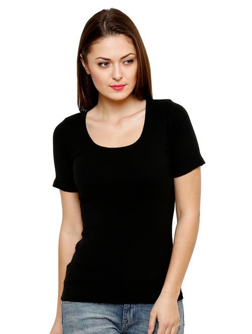 women's straight round neck top - 19960655 - Very Small Image - 1