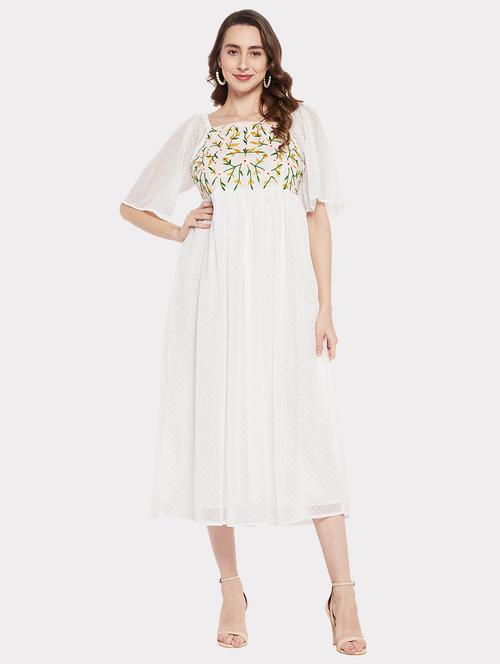 women's fit & flare abstract dress - 19970248 - Very Small Image - 1