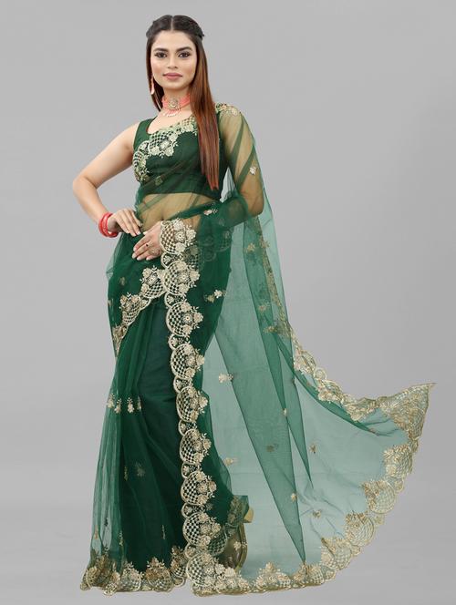 self design embroidered saree with blouse - 19973173 - Very Small Image - 1