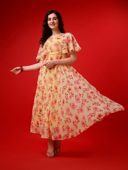 women's fit & flare floral dress - 19974307 - Very Small Image - 1