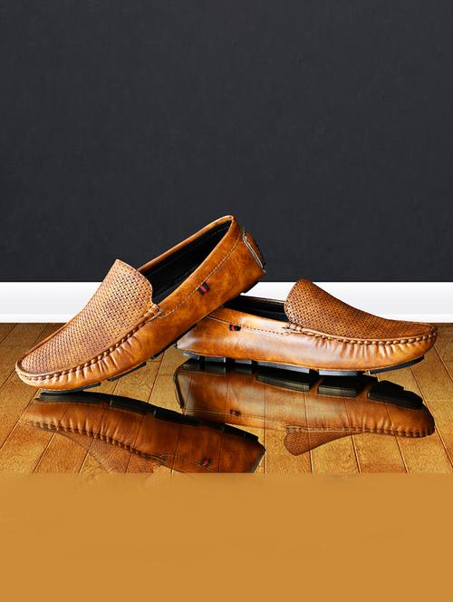 tan synthetic slip on loafers - 19974389 - Very Small Image - 1