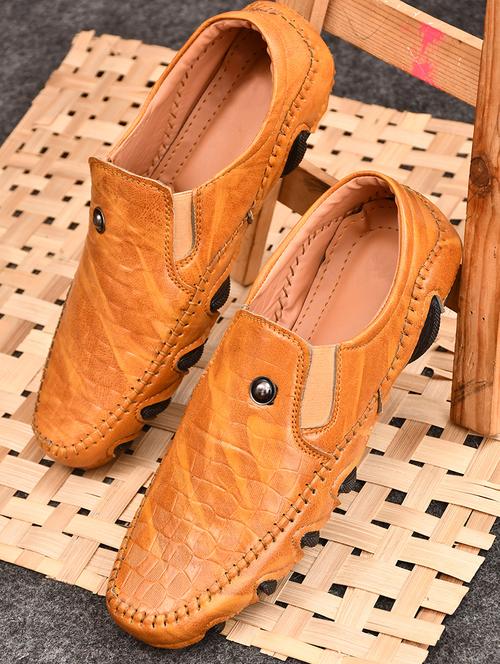 tan synthetic slip on loafers - 19974407 - Very Small Image - 1