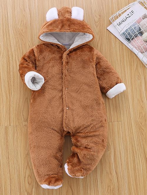 solid full length hooded romper - 19975108 - Very Small Image - 1