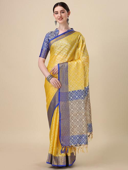 self design woven saree with blouse - 19975539 - Very Small Image - 1