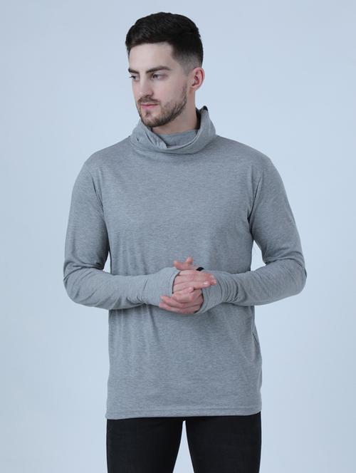 men's solid turtle neck t-shirt - 19976104 - Very Small Image - 1