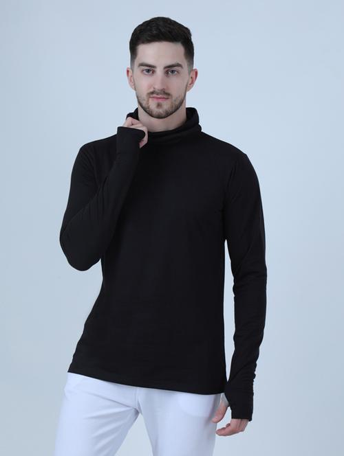 men's solid turtle neck t-shirt - 19976107 - Very Small Image - 1