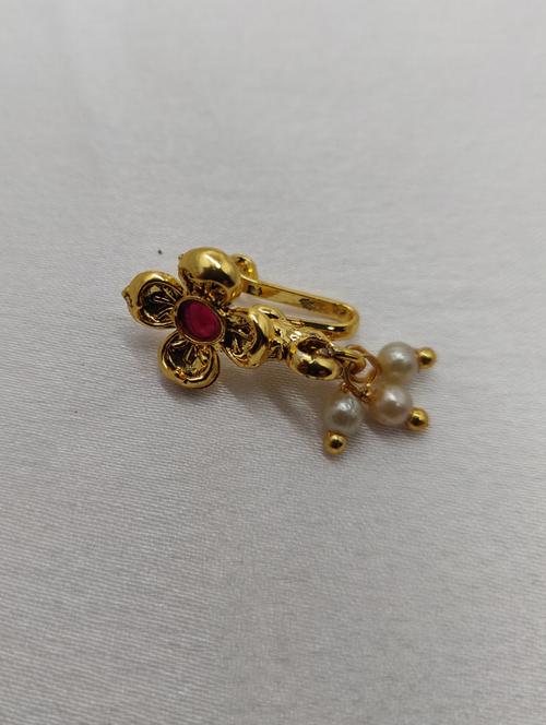 women gold plated nose pin - 19978273 - Very Small Image - 1