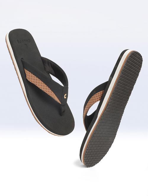 black rubber slip on flip flops - 19979746 - Very Small Image - 1