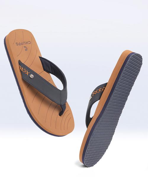 brown rubber slip on flip flops - 19979749 - Very Small Image - 1