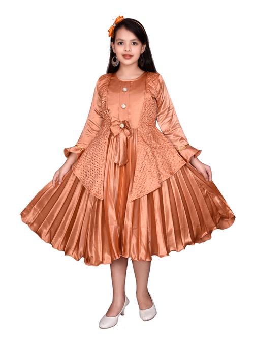 round neck embossed party gown - 19980195 - Very Small Image - 1