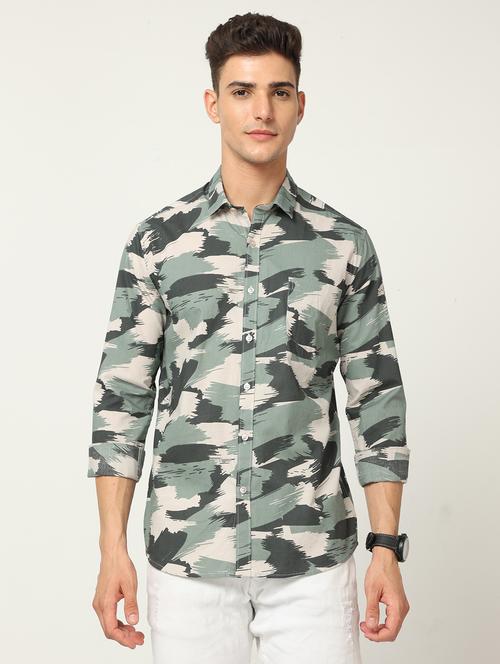 mens printed casual shirt - 19980271 - Very Small Image - 1