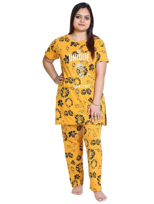 round neck printed nightwear pyjama set  - 19981076 - Very Small Image - 1
