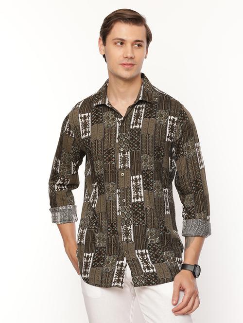 mens printed casual shirt - 19982875 - Very Small Image - 1