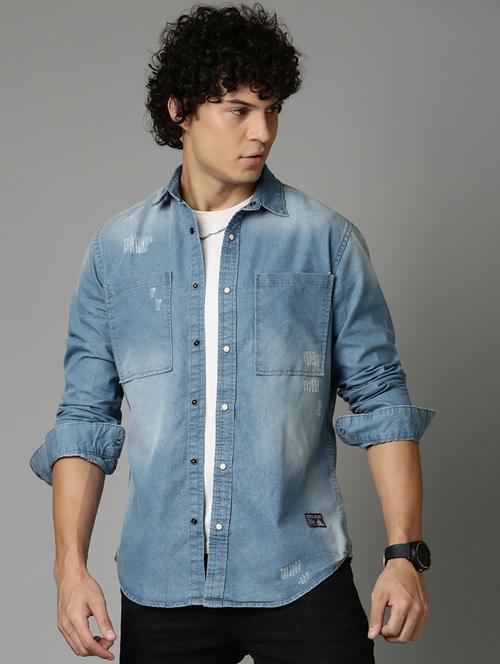 mens solid casual shirt - 19983098 - Very Small Image - 1