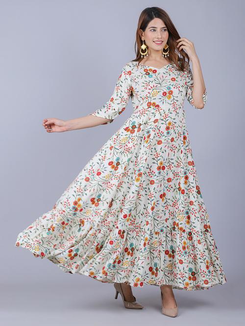 sweetheart neck floral tiered dress - 19983249 - Very Small Image - 1