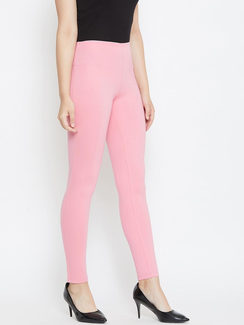 pink solid ankle length legging - 19983580 - Zoom Image - 2