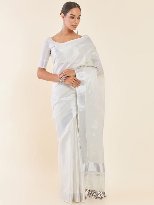 women's bordered royal blue colored saree - 19984240 - Very Small Image - 1