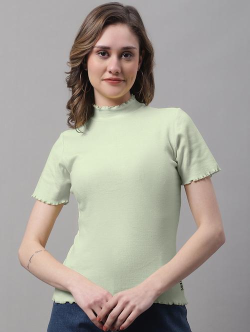 women's straight mock neck top - 19986060 - Very Small Image - 1