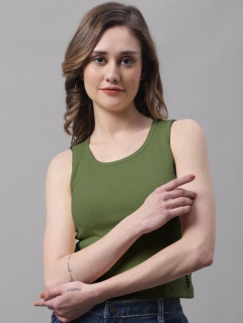 women's crop round neck top - 19986072 - Very Small Image - 1