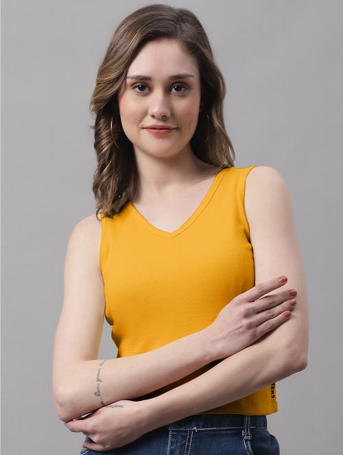 women's crop v neck top - 19986104 - Very Small Image - 1