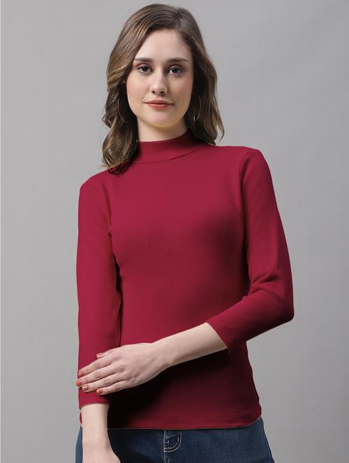 women's straight high neck top - 19986134 - Very Small Image - 1