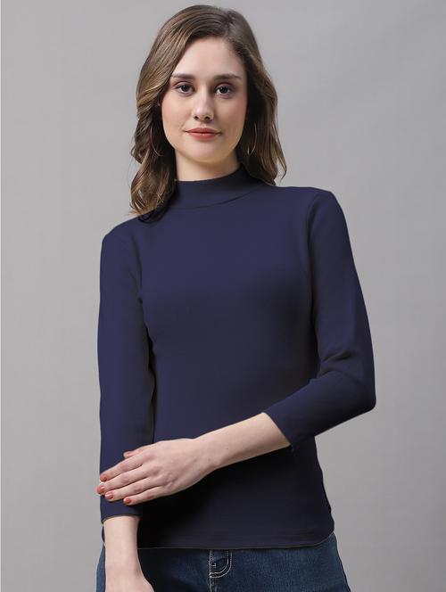 women's straight mock neck top - 19986136 - Very Small Image - 1