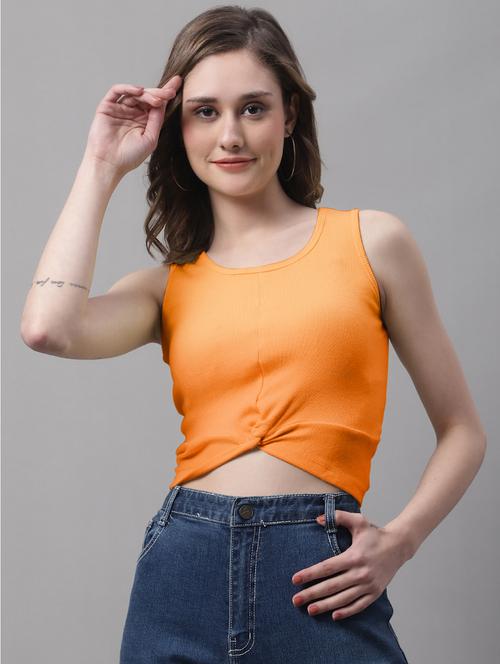 women's crop round neck top - 19986155 - Very Small Image - 1