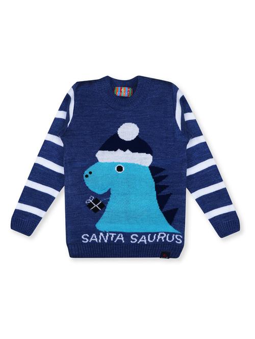 crew neck self design acrylic sweater - 19987735 - Very Small Image - 1