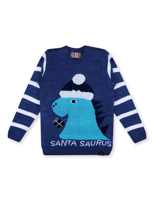 crew neck self design acrylic sweater - 19987736 - Very Small Image - 1