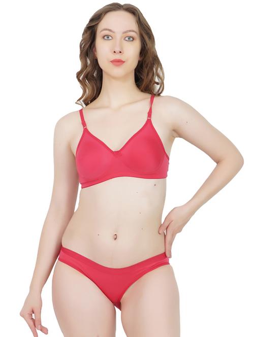 red solid bra and panty set - 19989428 - Very Small Image - 1